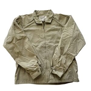 Vintage English Squire Racer Jacket Men 40 L Mechanic Work  Khaki Wind Rain USA